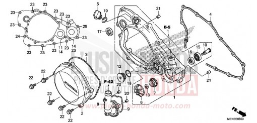 RIGHT CRANKCASE COVER/WATER PUMP CRF450RD de 2013